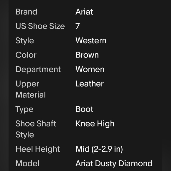 Ariat Dusty Diamond 10018598 Womens 7 B Tawny Brown Leather Western Boots - Picture 15 of 15